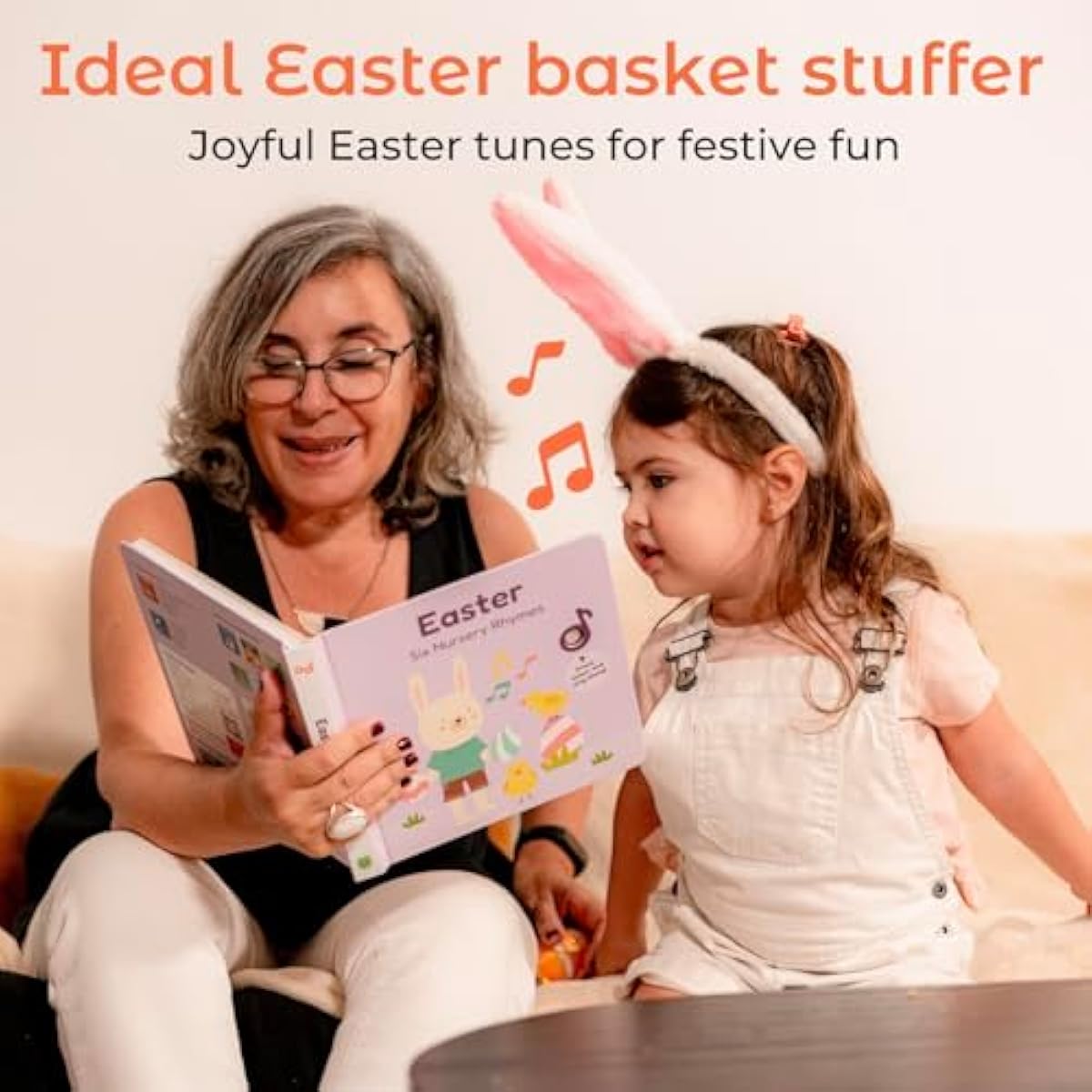 Cali's Books Easter Nursery Rhymes Musical Book - Easter Basket Stuffers for Toddlers, Baby Easter Basket Stuffers, Rechargeable Musical Books for Toddlers 1-3