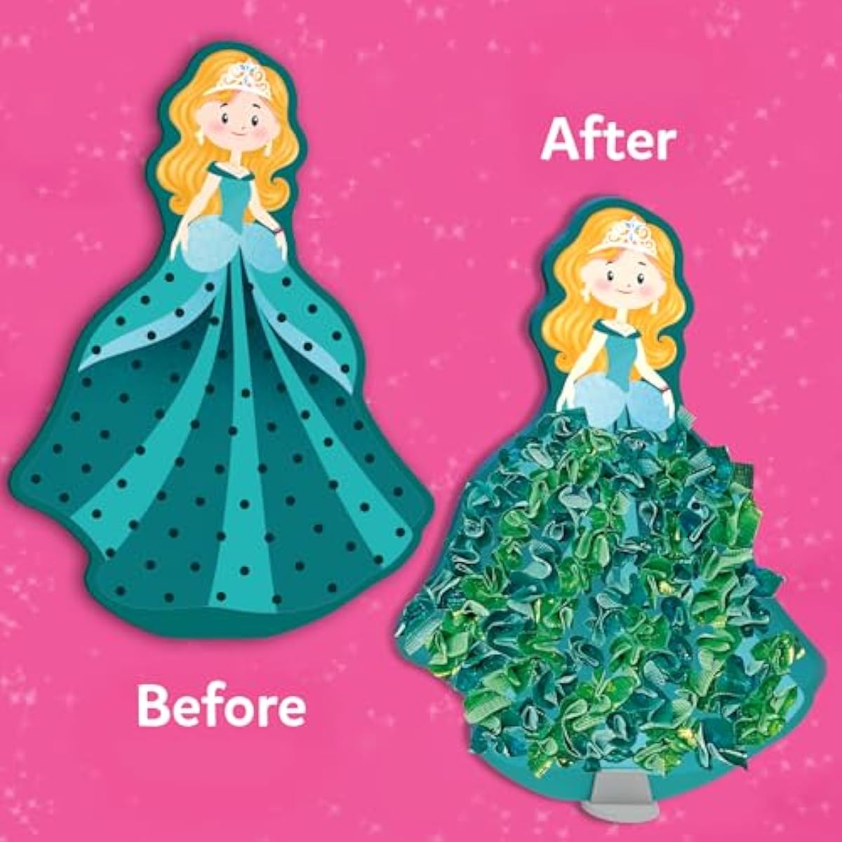 Skillmatics Poke-in Art - Magical Princesses, Mess-Free Fun for Kids, DIY Wood Craft Kits, Creative Activity, Easter Gifts for Girls & Boys Ages 4, 5, 6, 7, 8, 9