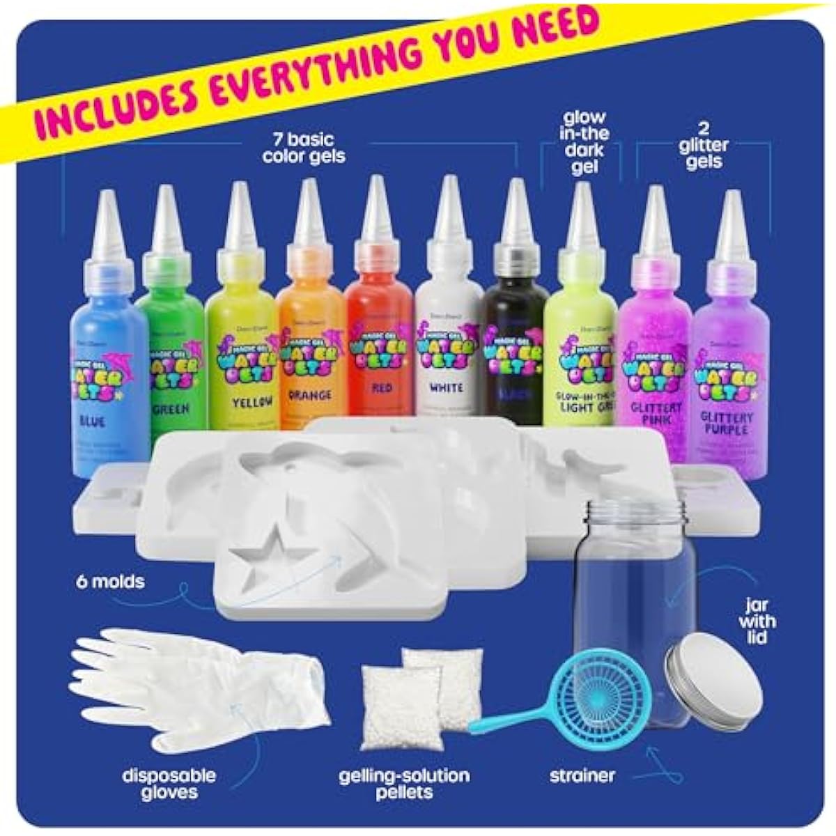 Dan&Darci Aqua Fairy Water Gel Kit for Kids - Easter Gift - Magic Elf Toy Kits - Waters Pets - DIY Squishy Maker Set - Craft for Kids - Make Your Own Squishies Toys Crafts - Gifts for Boys & Girls