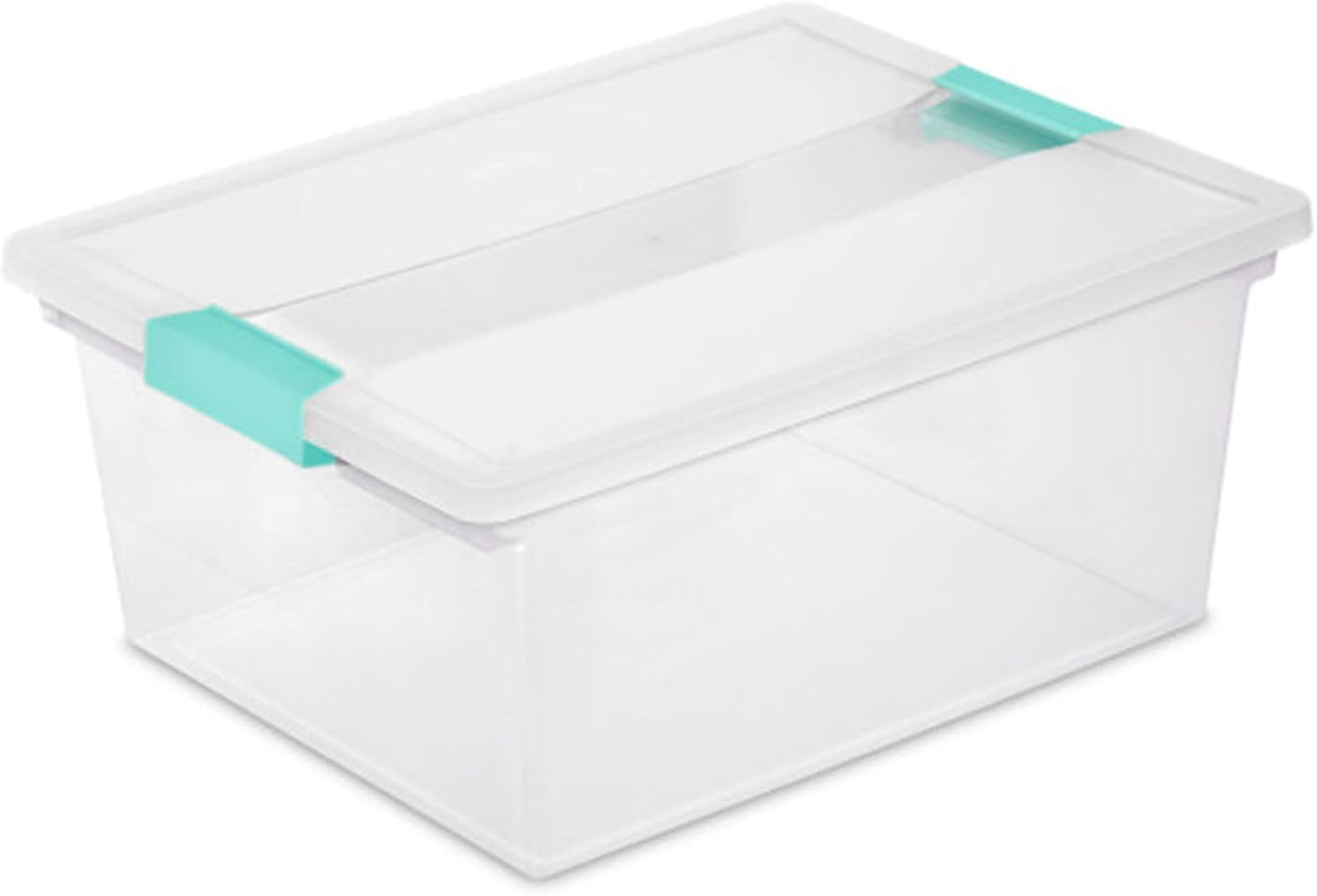 Sterilite 6-Pack Clip Box, Stackable Clear Plastic Bins with Latching Lids, Large - Writing, Arts or Crafts Supplies Storage Containers for Home, Office, Classroom and Workshop Organization