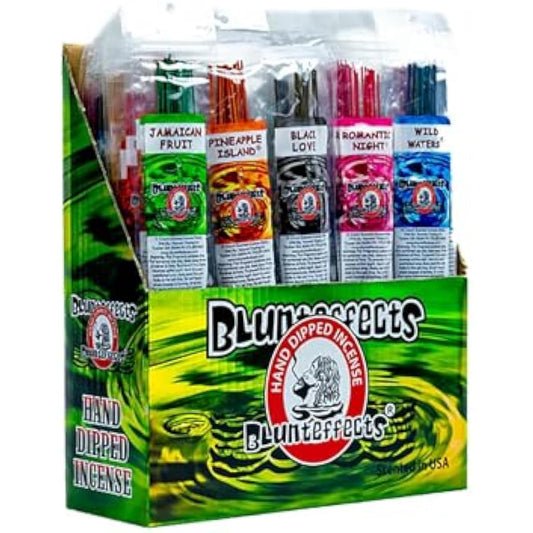 Blunteffects Hand-Dipped Incense Sticks - Premium 144-Pack Variety Set, 12 Different Scents, 11" Long, USA-Made Aromatherapy with Long Burn Time (12 Pack, 144 Total Sticks)