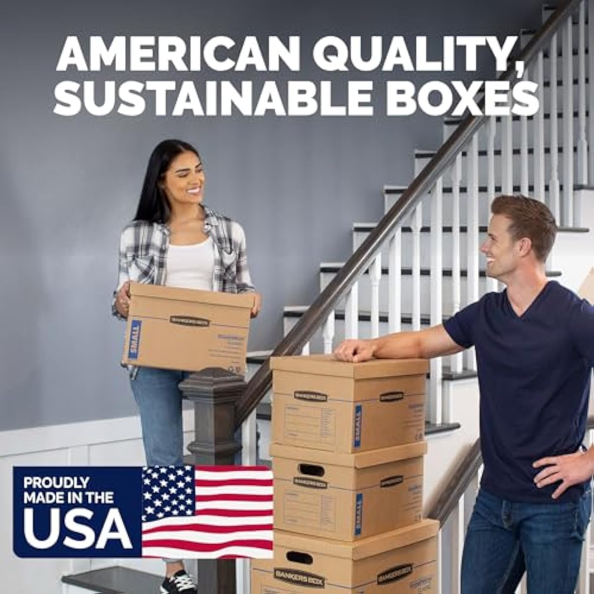 Bankers Box Small Classic Moving Box 10 Pack, Reinforced Handles, Tape-Free Assembly, Box with Lid, 15-In x 12-In x 10-In (7714901)