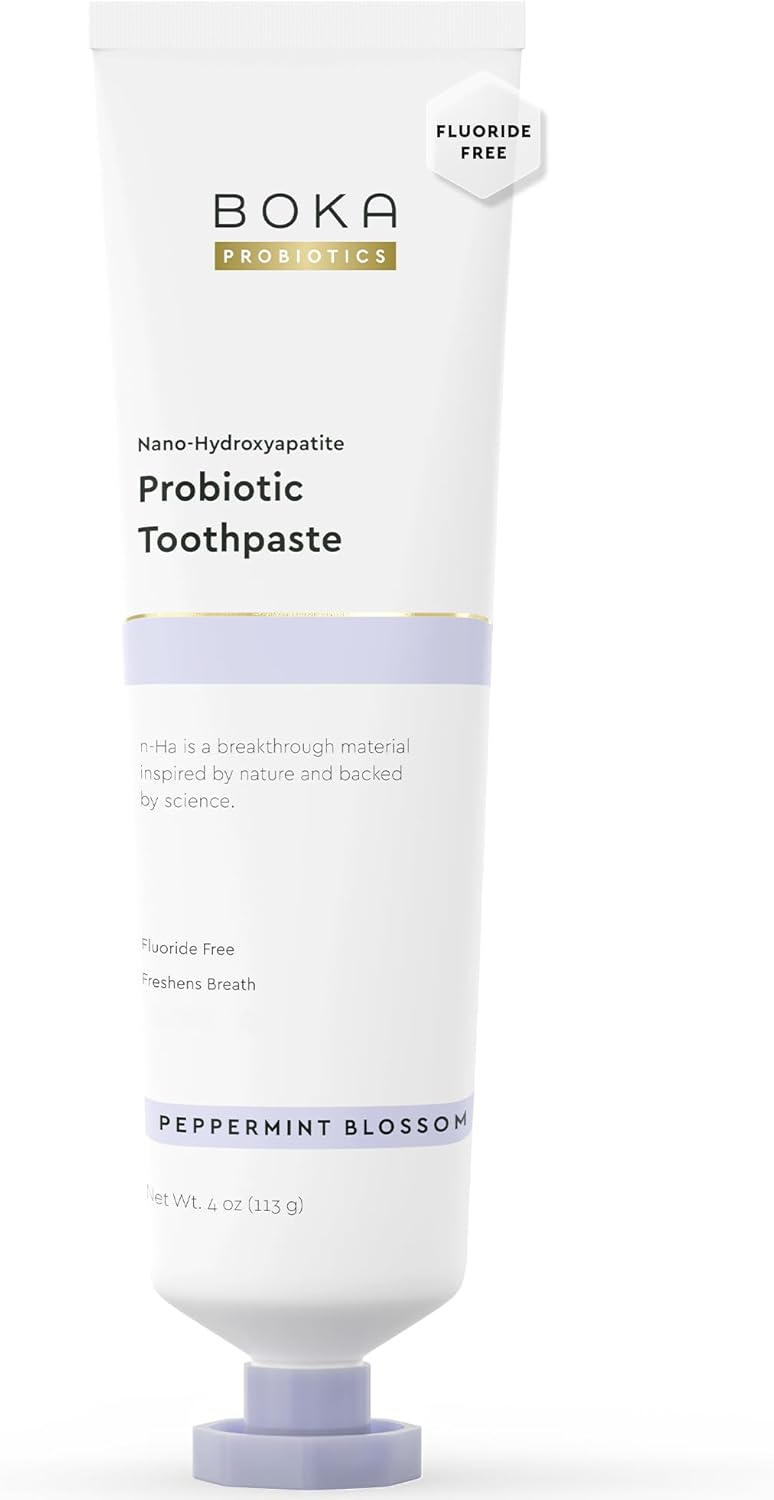 Boka Fluoride Free Toothpaste, Nano Hydroxyapatite Toothpaste, Appropriate for Sensitive Teeth - for Adult Oral Care - Ela Mint Flavor, 4 Fl Oz 1Pk US Manufactured