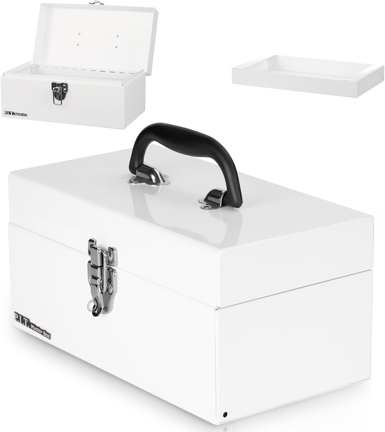 P.I.T. Mini White Tool Box, Portable 5-Drawer Micro Roll Cab Steel Stackable Tool Box with Liner, White Small Tool Case for Tools Storage and Organizers, Home DIY