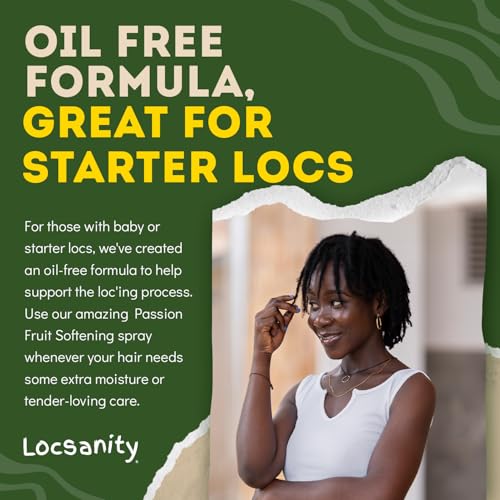 Locsanity Loc Spray Daily Moisturizing Refreshing Spray for Dreadlocks, Locs, Sisterlocks - Passion Fruit Hair and Scalp Moisturizer for Dry Locs, Braids - Lightweight Plant-Based Care (8 fl oz)