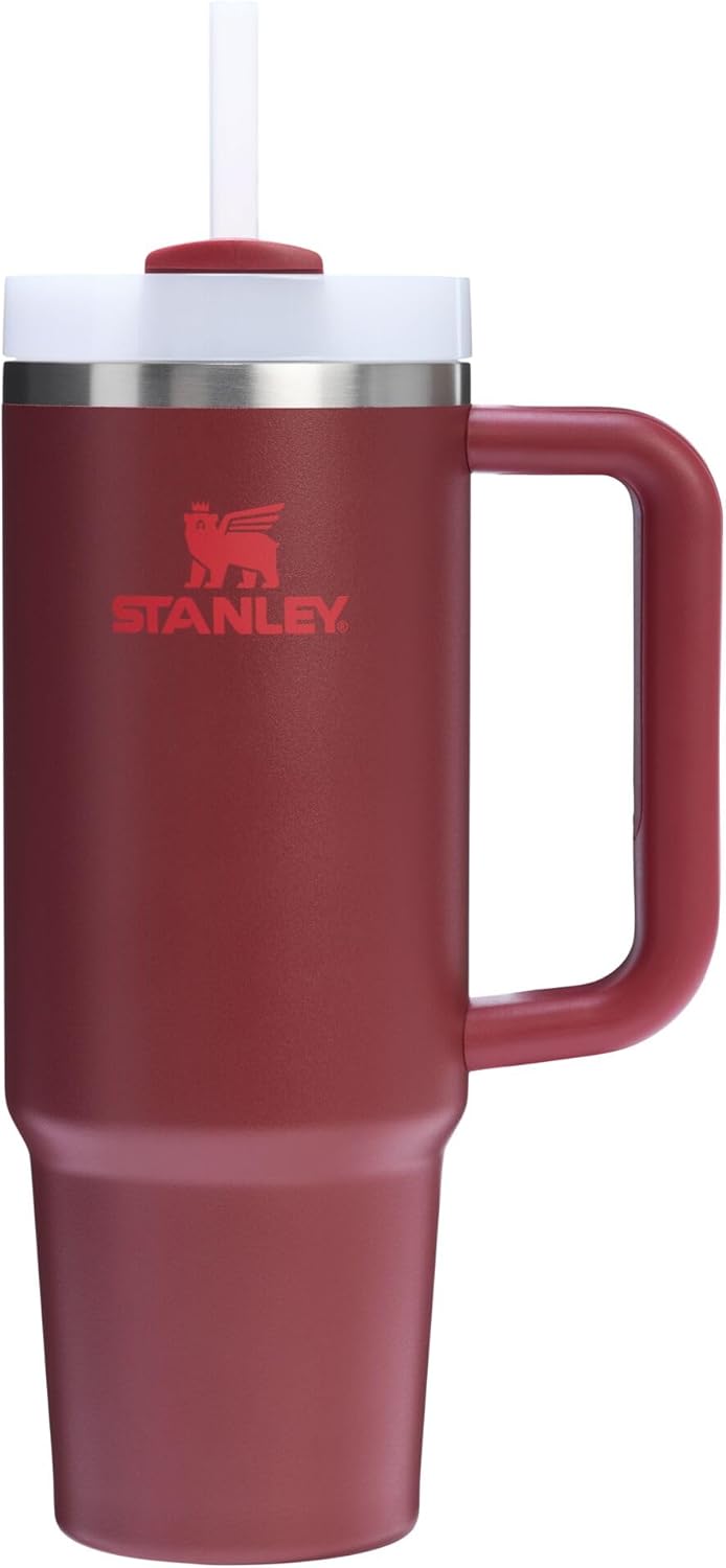 STANLEY Quencher H2.0 Tumbler with Handle and Straw 40 oz | Flowstate 3-Position Lid | Cup Holder Compatible for Travel | Insulated Stainless Steel Cup | BPA-Free | Cherry Blossom