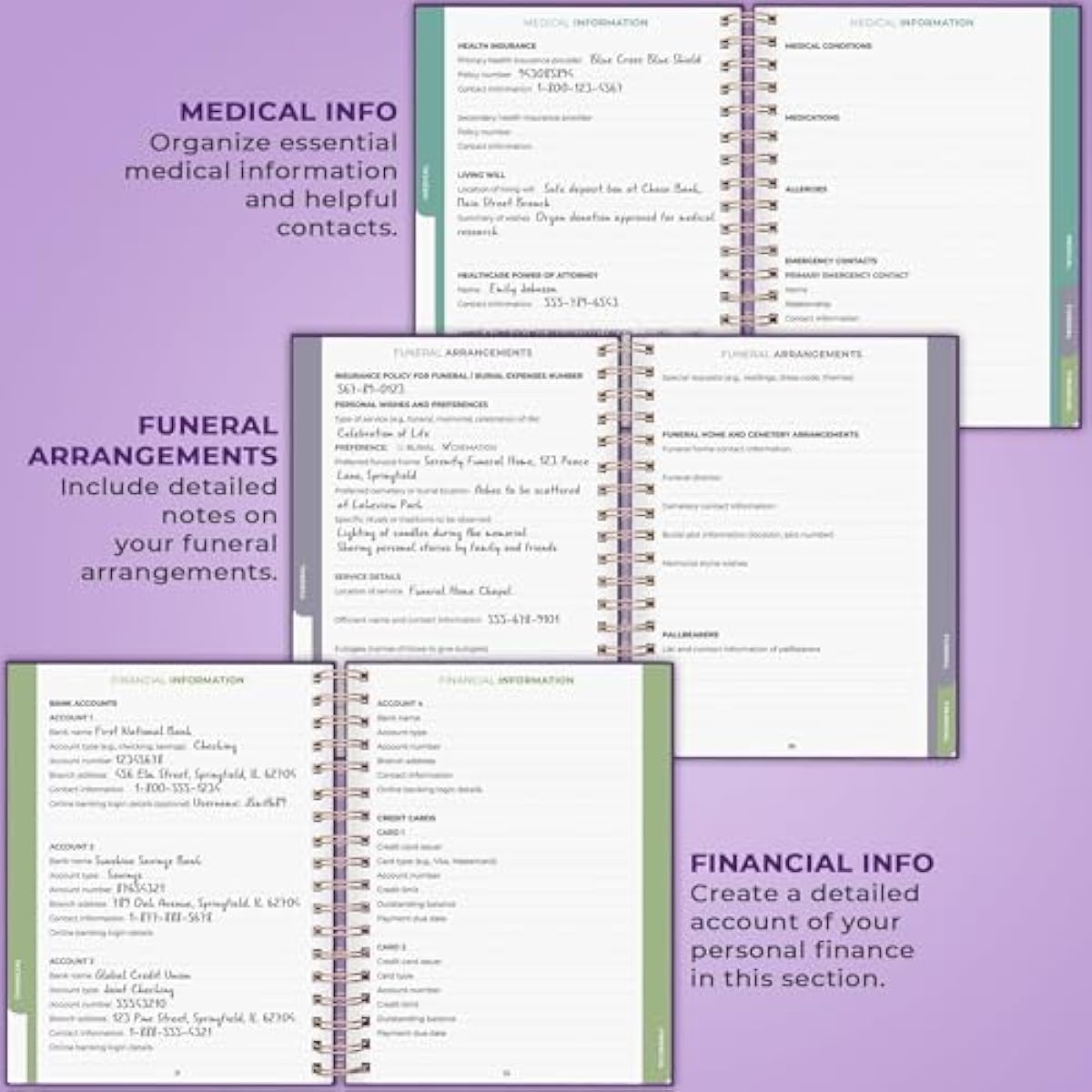 Clever Fox When I Die Planner With Pockets for Documents – End-of-Life Organizer Binder for Important Personal Info & Final Wishes (Purple)