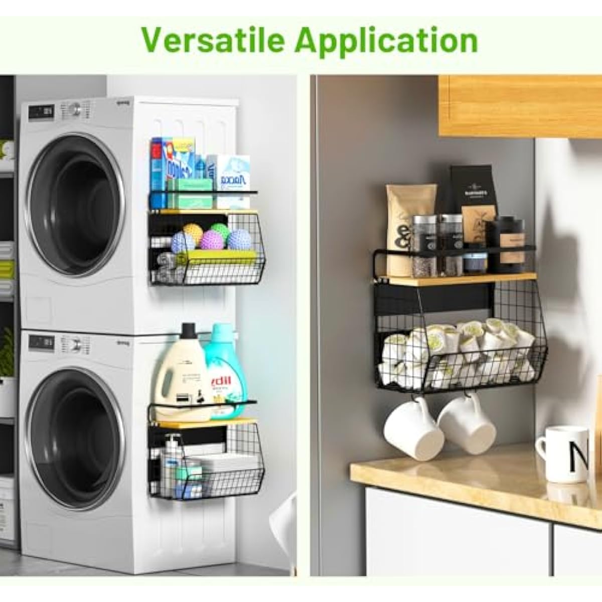 Ofiray-home Magnetic Shelf for Fridge with Wood Lid, Fruit Potato and Onion Storage Bins, Pantry Organizers & Storage, Large Container Magnetic Spice Rack for Refrigerator, Kitchen Counter, Cabinet