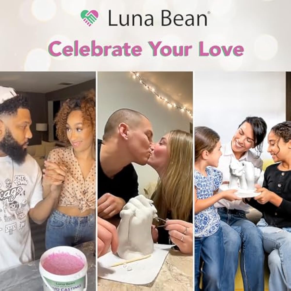 Luna Bean Hand Casting Kit – The Original Hand Mold Kit – Mothers Day Gifts for Mom - Anniversary Engagement Gifts for Women Men Couples Wife Boyfriend Girlfriend Wedding Bridal Shower