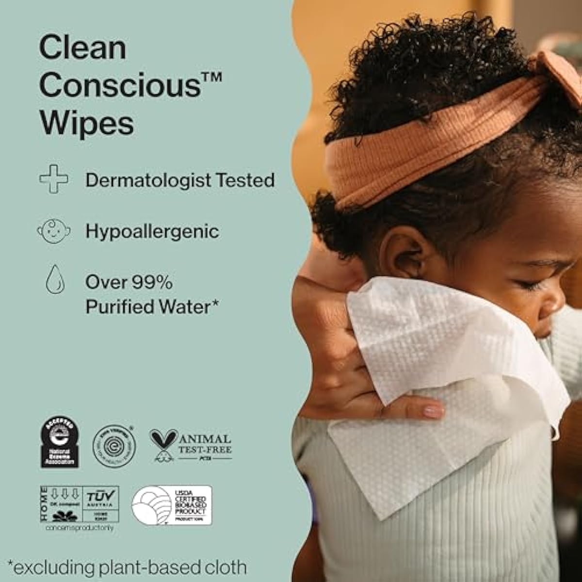 The Honest Company Baby Wipes for Sensitive Skin, Hypoallergenic, Fragrance-Free, Multi-Use, Pattern Play Design, 720 Count (8 Packs of 90)