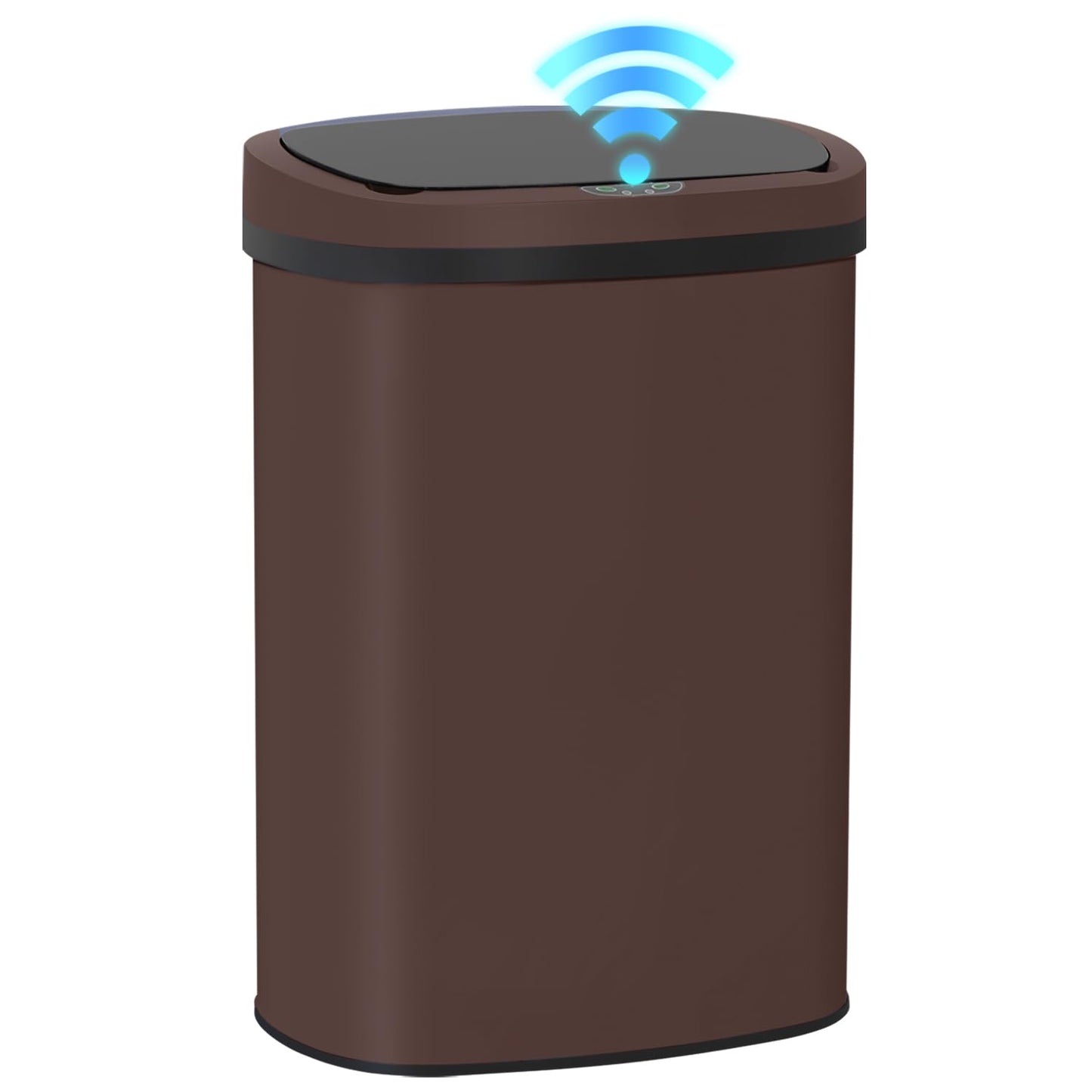 BestOffice | 13 Gallon Trash Can with Lid | Automatic Touchless Garbage Can | Odor Control | Modern Oval Design | Easy to Clean | Stainless Steel | Fits Any Kitchen, Bathroom, Office or Home