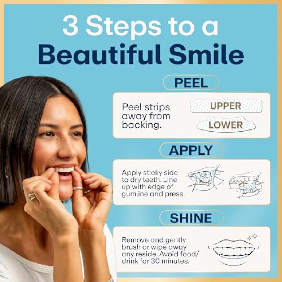 Lumineux Teeth Whitening Strips - 21 Treatments (3 Months) - Peroxide Free - Enamel Safe for Whiter Teeth - Whitening Without The Sensitivity - Dentist Formulated - Sensitivity