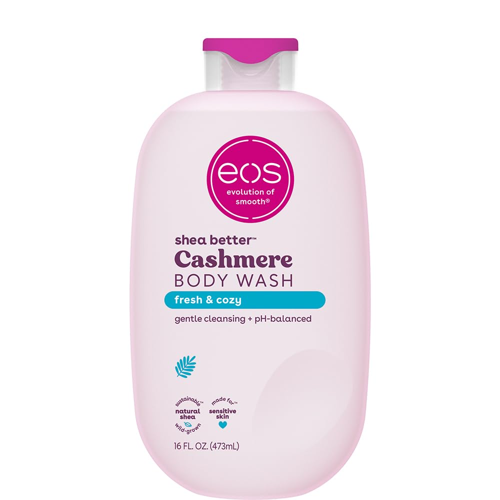 eos Body Wash, Vanilla, Moisturizing Creamy Gel Formula with Shea Butter, Glycerin, Vitamin E, pH Balanced, Sensitive Skin, Vegan, 16 fl oz