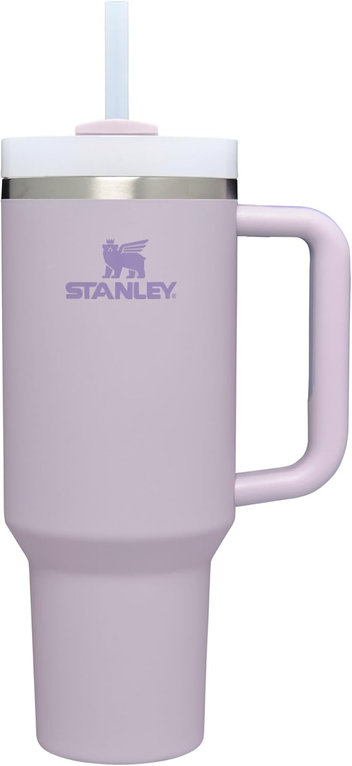 STANLEY Quencher H2.0 Tumbler with Handle and Straw 40 oz | Flowstate 3-Position Lid | Cup Holder Compatible for Travel | Insulated Stainless Steel Cup | BPA-Free | Cherry Blossom
