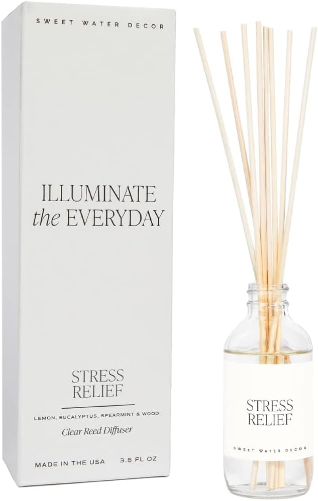 Sweet Water Decor Salt & Sea Reed Diffuser Set - Sea Salt Citrus & Musk Amber Scent Diffuser - Reed Diffusers for Home with Long Lasting Fragrance - Non-Toxic Oil Reed Diffuser - Made in The USA