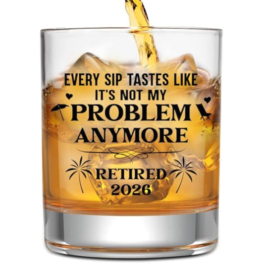 NewEleven Retirement Gifts For Men 2026 - Coworker Leaving, Goodbye Gift, Farewell Gifts For Coworkers, Friends, Dad, Grandpa - Retirement Gift For Men From Friend, Family, Colleague - Whiskey Glass
