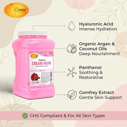 SPA REDI Professional Cream Mask – Spa-Grade Skin Hydration, Nourishment & Relaxation | Pro-Performance. Pure Peace of Mind. | Superior Client Satisfaction & GHS Safety 128 Oz