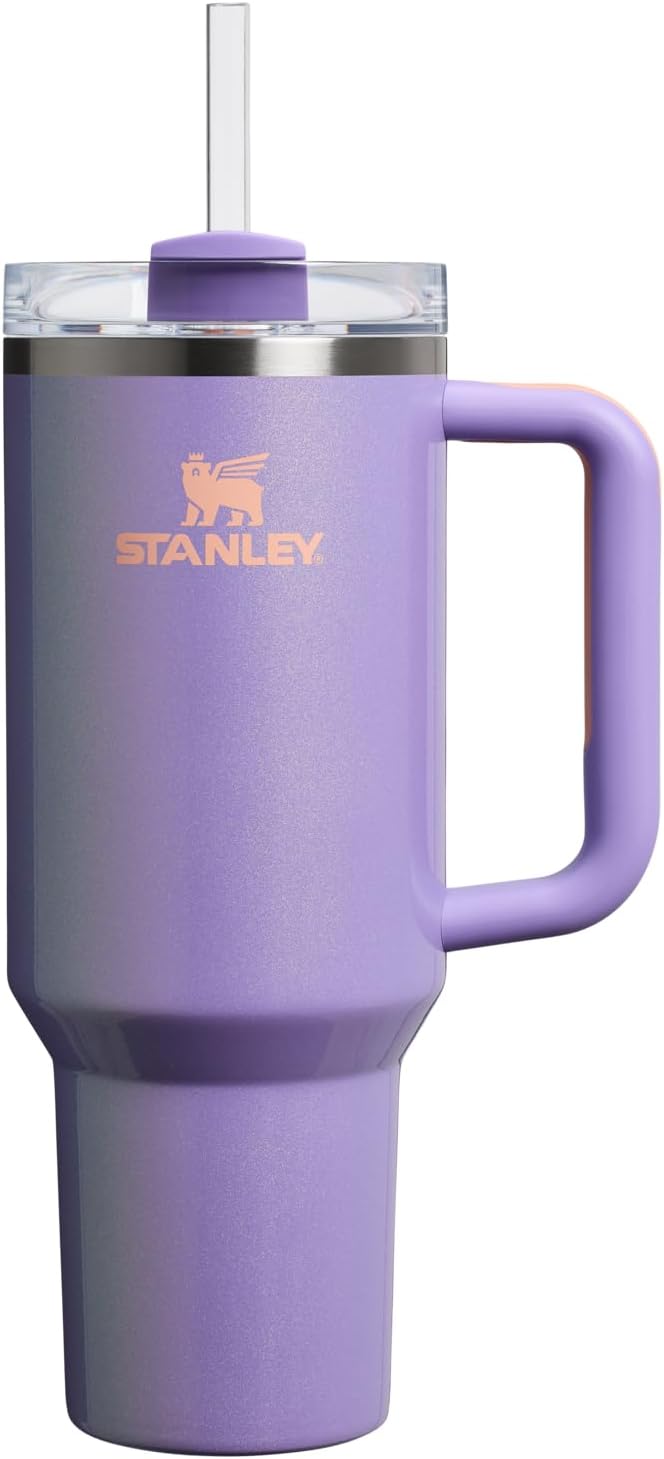 STANLEY Quencher H2.0 Tumbler with Handle and Straw 40 oz | Flowstate 3-Position Lid | Cup Holder Compatible for Travel | Insulated Stainless Steel Cup | BPA-Free | Cherry Blossom