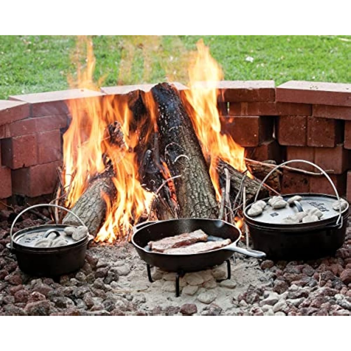 Lodge Seasoned Cast Iron Skillet - Quality Frying Pan for the Stove, Oven, Grill & Campfire - Includes Silicone Hot Handle Holder - Non-Toxic, Nonstick & Long-Lasting - 12 Inches