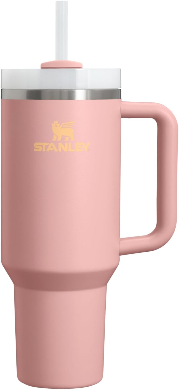 STANLEY Quencher H2.0 Tumbler with Handle and Straw 40 oz | Flowstate 3-Position Lid | Cup Holder Compatible for Travel | Insulated Stainless Steel Cup | BPA-Free | Cherry Blossom