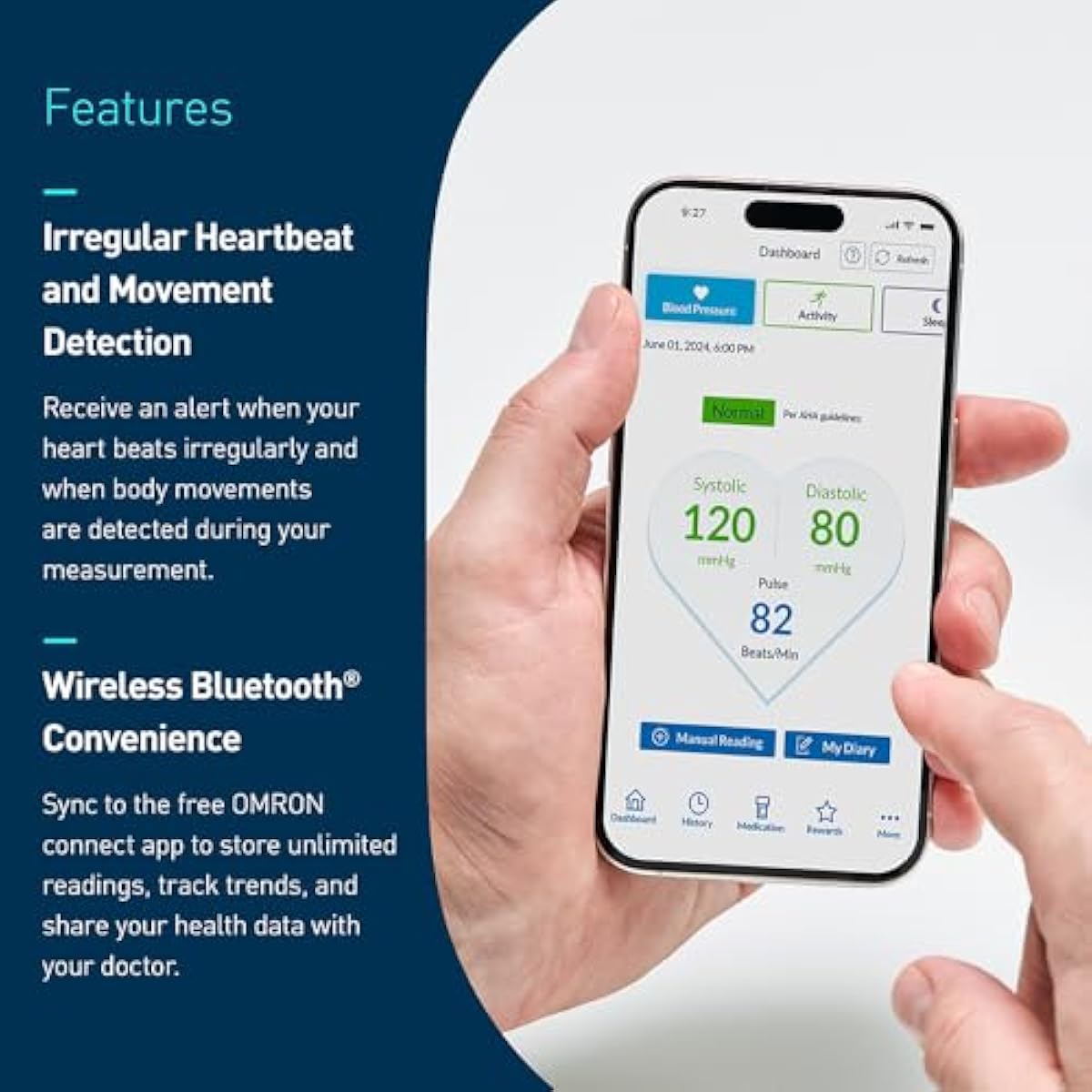 OMRON Bronze Blood Pressure Monitor for Home Use & Upper Arm Blood Pressure Cuff - #1 Doctor & Pharmacist Recommended Brand - Clinically Validated - Connect App