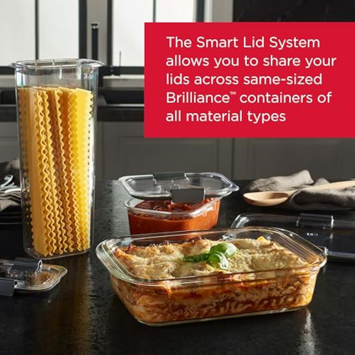 Rubbermaid Brilliance Glass Food Storage Containers, Assorted Sizes, Set of 9, BPA-Free, Leak-Proof, Clear