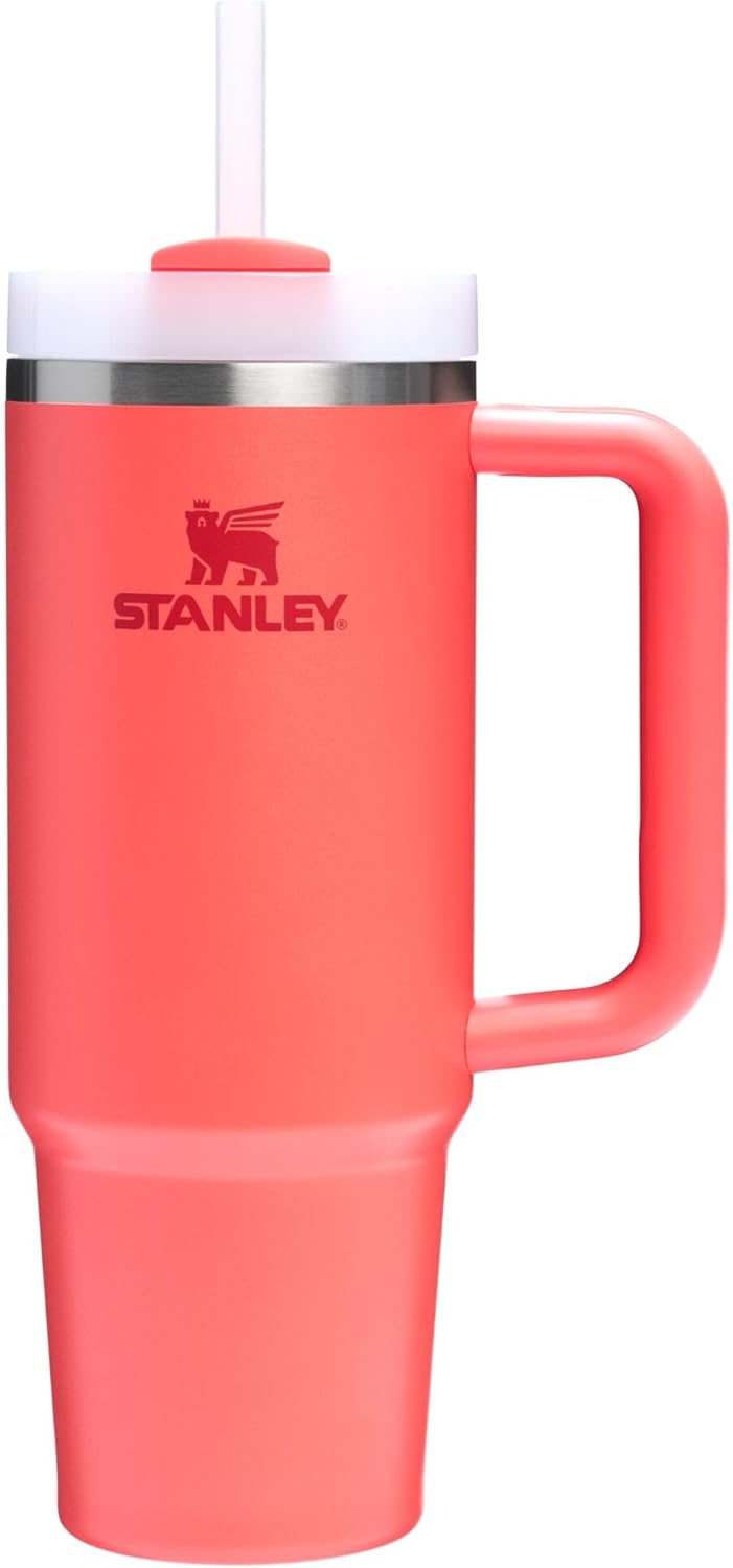 STANLEY Quencher H2.0 Tumbler with Handle and Straw 40 oz | Flowstate 3-Position Lid | Cup Holder Compatible for Travel | Insulated Stainless Steel Cup | BPA-Free | Cherry Blossom