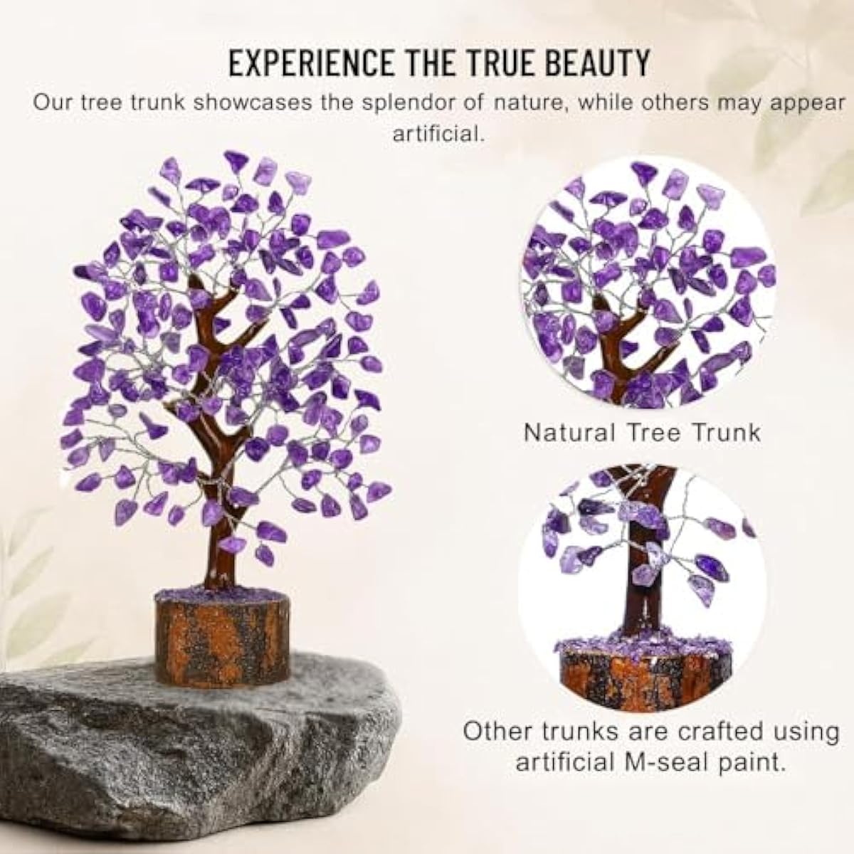 Amethyst Crystal Tree of Life - Handmade Healing Bonsai Purple Tree for Home and Office Decor, Positive Energy and Good Luck, Ideal for Christmas Decor and Birthday Gifts for Women, Men