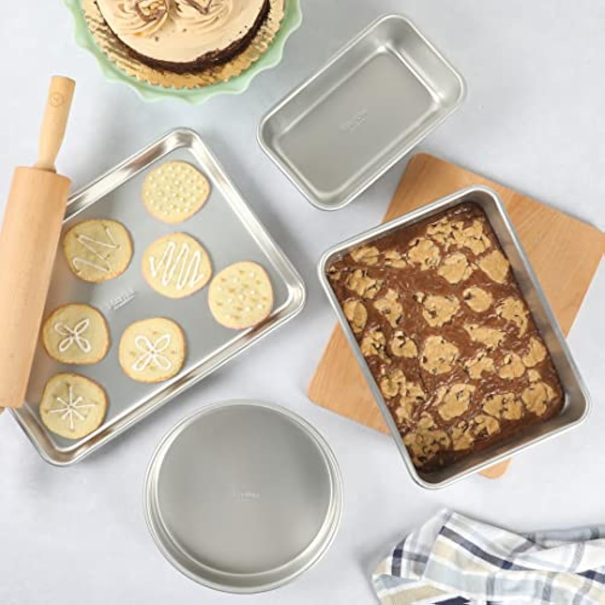 Martha Stewart 4-Piece Non-Stick Aluminum Bakeware Baking Set - Dishwasher Safe