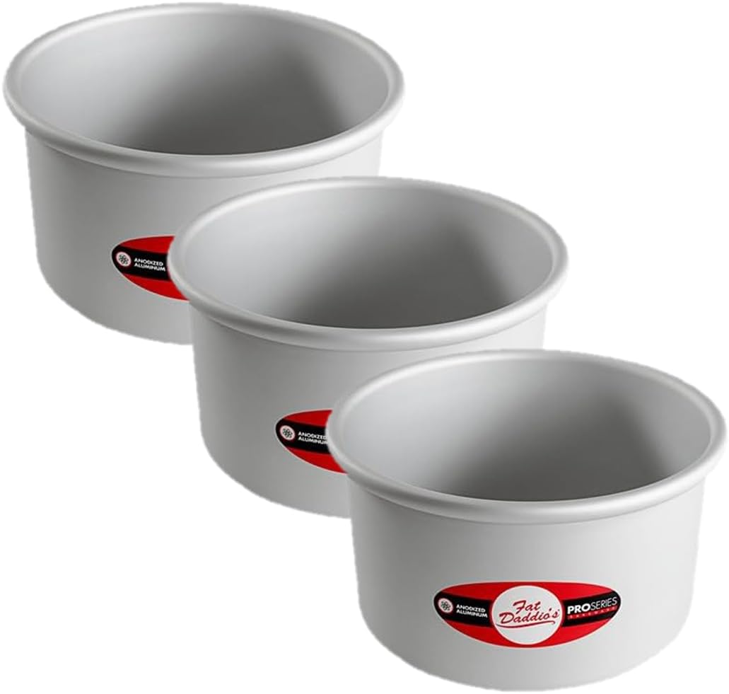 Fat Daddio's Anodized Aluminum Round Cake Pans, 2 Piece Set, 8 x 2 Inch