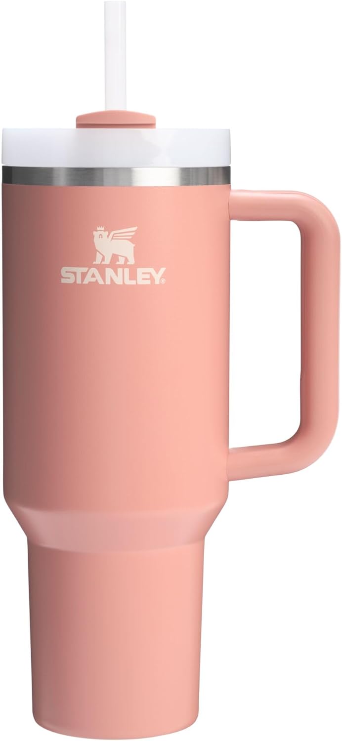 STANLEY Quencher H2.0 Tumbler with Handle and Straw 40 oz | Flowstate 3-Position Lid | Cup Holder Compatible for Travel | Insulated Stainless Steel Cup | BPA-Free | Cherry Blossom