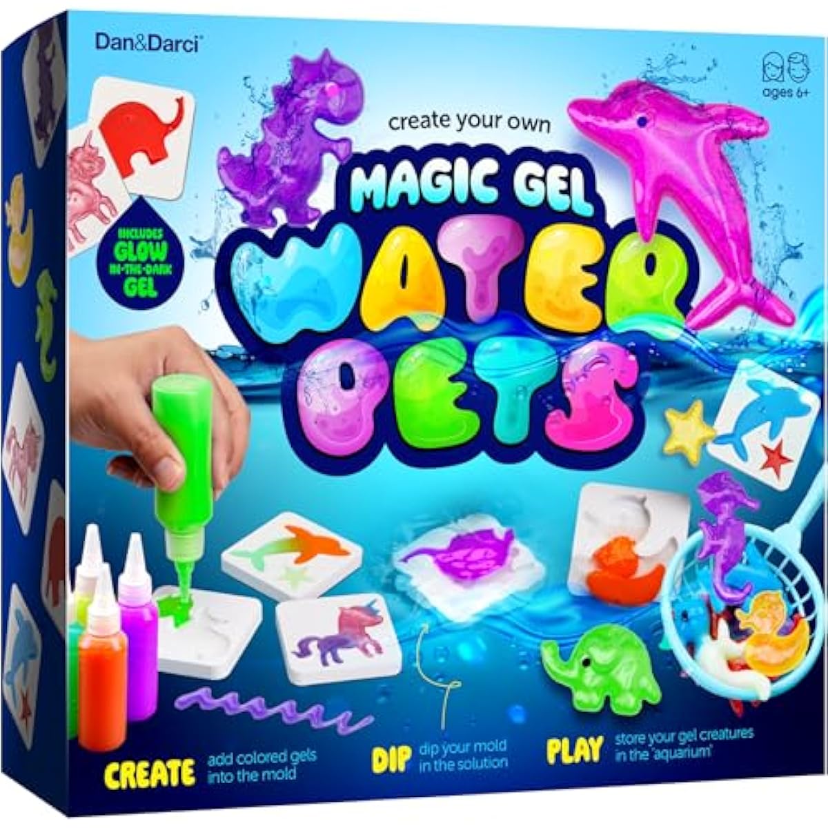 Dan&Darci Aqua Fairy Water Gel Kit for Kids - Easter Gift - Magic Elf Toy Kits - Waters Pets - DIY Squishy Maker Set - Craft for Kids - Make Your Own Squishies Toys Crafts - Gifts for Boys & Girls