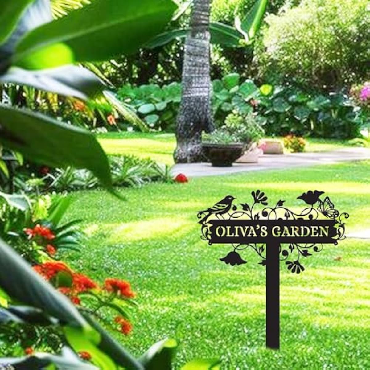 Metal Signs Customized | Personalized Garden Stake Metal Sign | Custom Metal Garden Sign | Personalized Garden Name Sign | Custom Sign Outdoor Metal | Gardening Decor Gifts for Gardeners