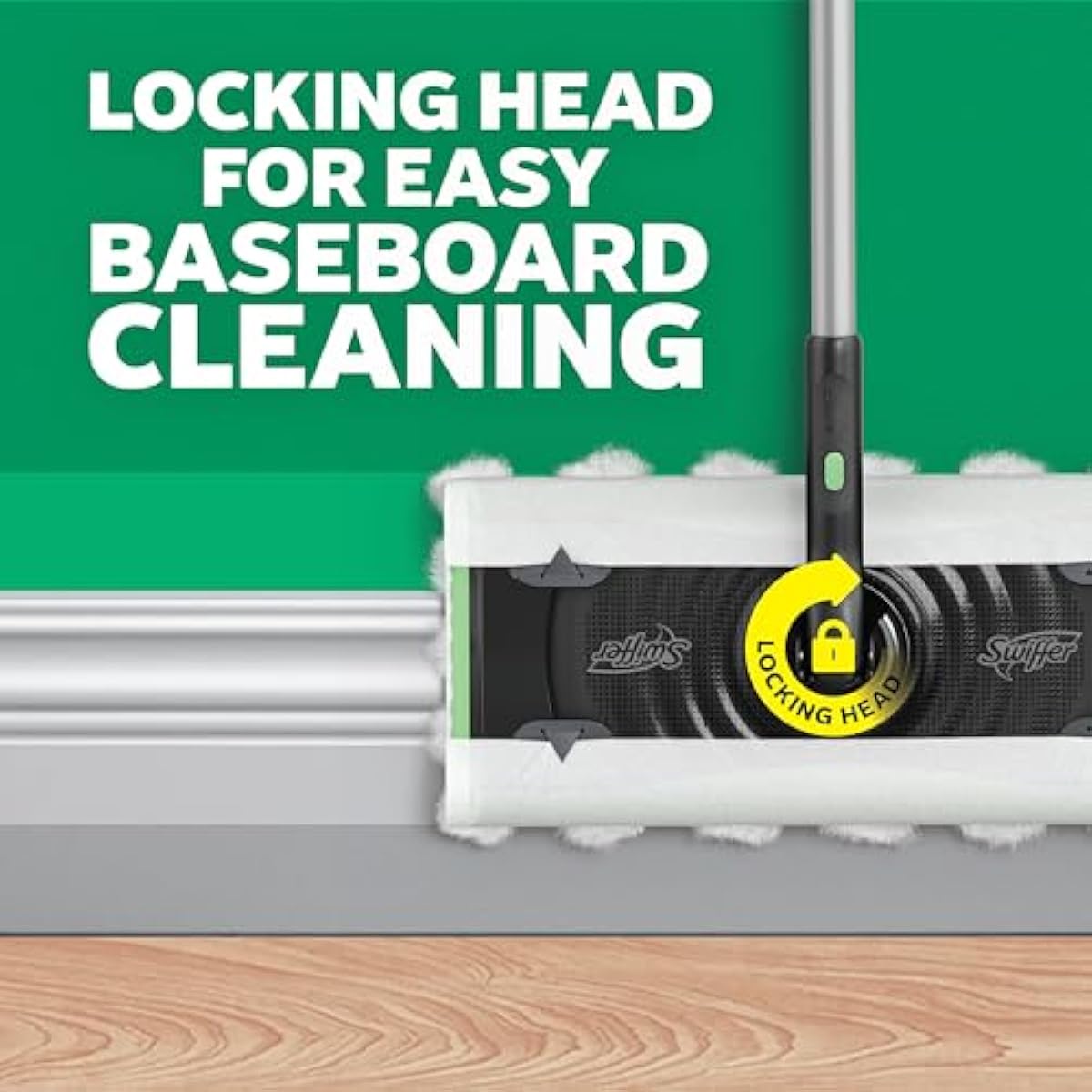 Swiffer Sweep & Mop Deluxe 2-in-1 Multi-Surface Kit for Floor Cleaning, Includes 1 Sweeper Device, 5 Dry Sweeping + 6 Wet Mopping Heavy Duty Cloths, Black