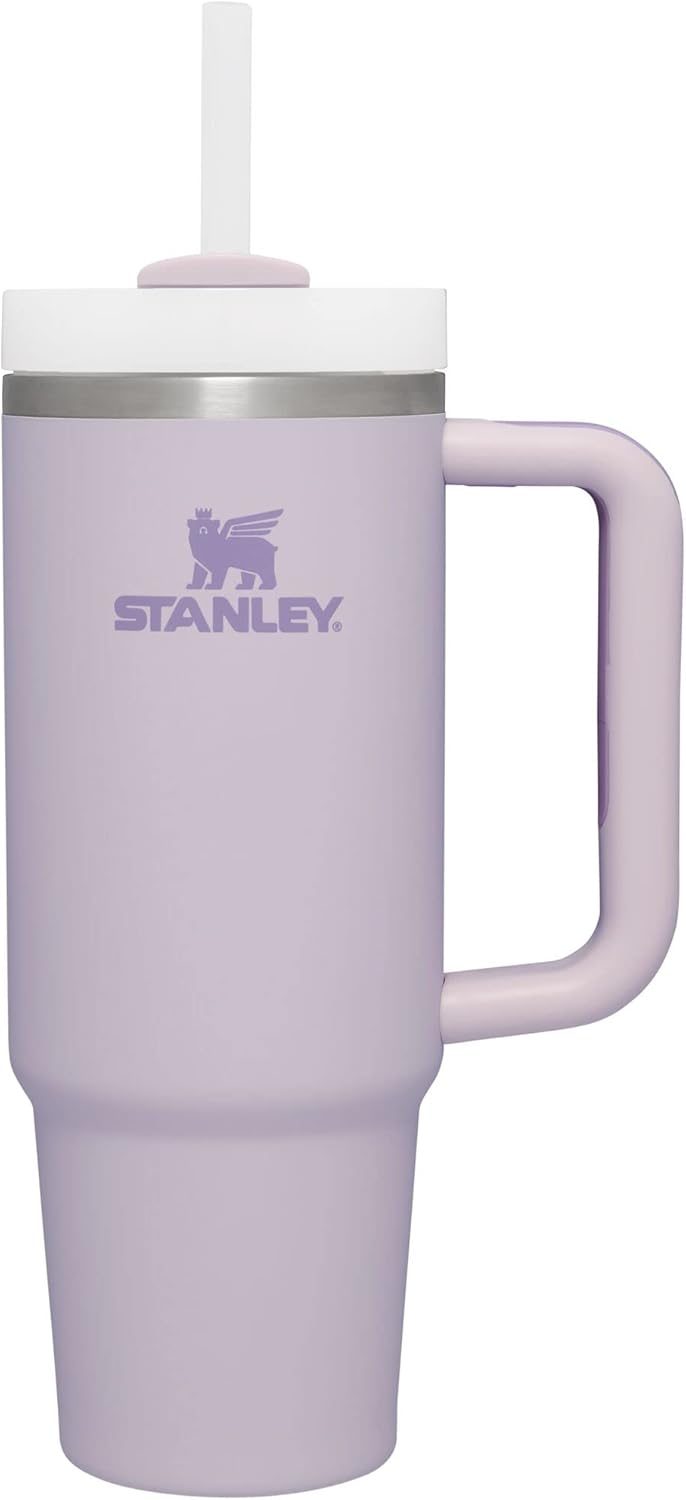 STANLEY Quencher H2.0 Tumbler with Handle and Straw 40 oz | Flowstate 3-Position Lid | Cup Holder Compatible for Travel | Insulated Stainless Steel Cup | BPA-Free | Cherry Blossom