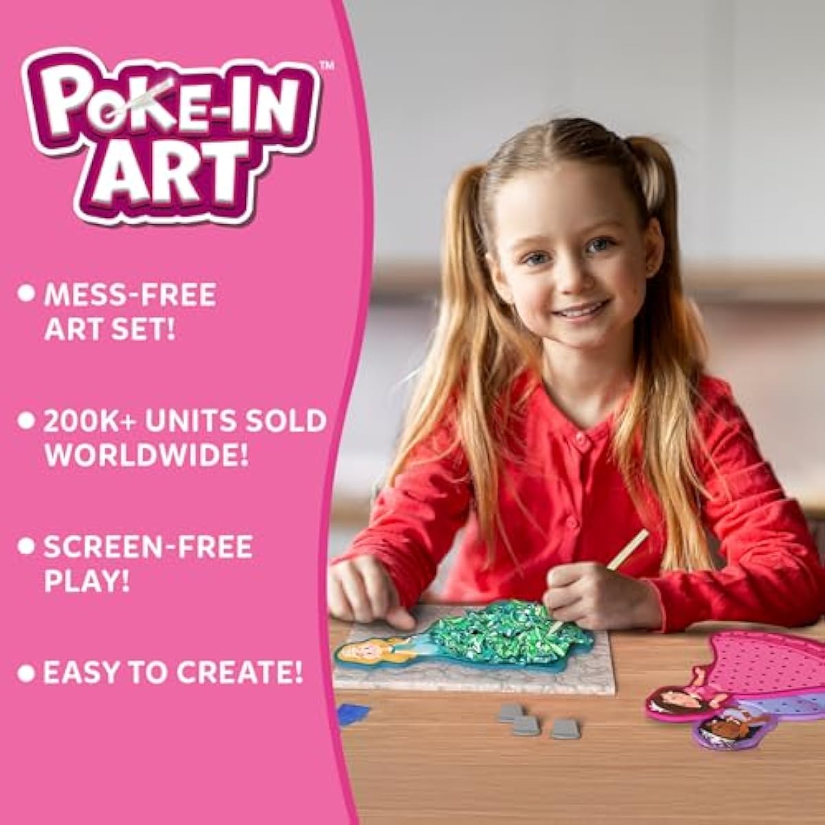 Skillmatics Poke-in Art - Magical Princesses, Mess-Free Fun for Kids, DIY Wood Craft Kits, Creative Activity, Easter Gifts for Girls & Boys Ages 4, 5, 6, 7, 8, 9