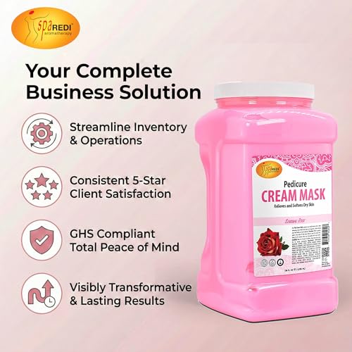 SPA REDI Professional Cream Mask – Spa-Grade Skin Hydration, Nourishment & Relaxation | Pro-Performance. Pure Peace of Mind. | Superior Client Satisfaction & GHS Safety 128 Oz