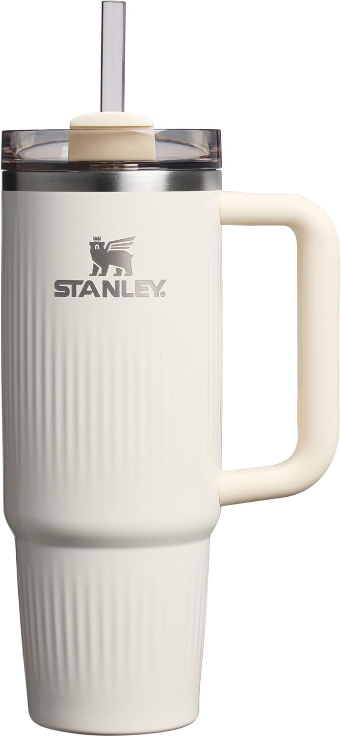 STANLEY Quencher H2.0 Tumbler with Handle and Straw 40 oz | Flowstate 3-Position Lid | Cup Holder Compatible for Travel | Insulated Stainless Steel Cup | BPA-Free | Cherry Blossom