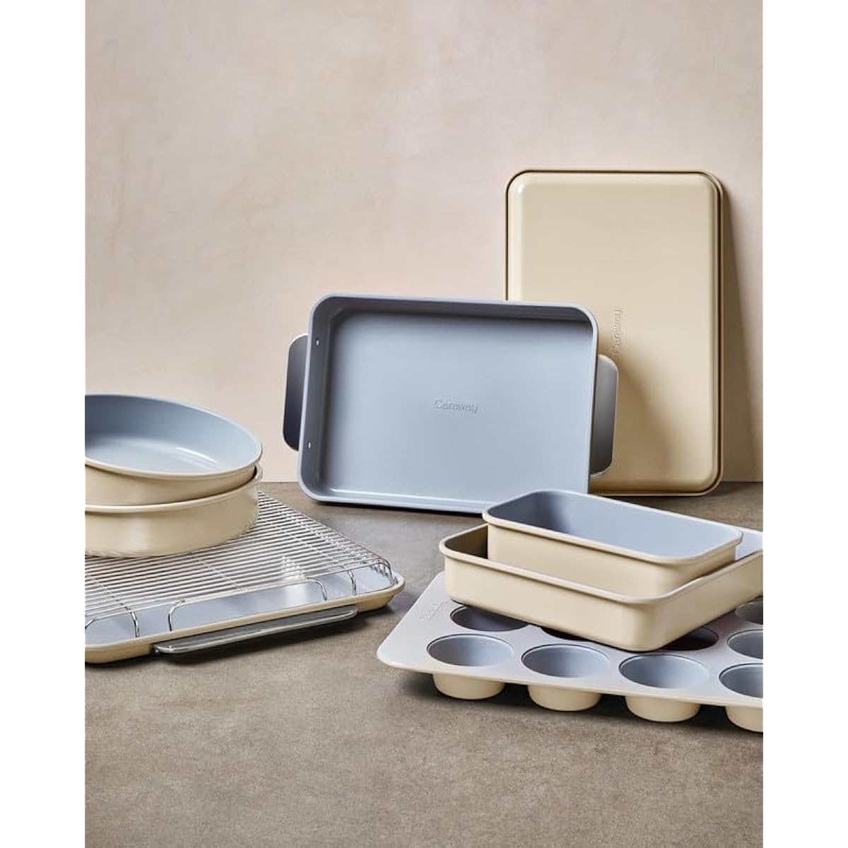 Caraway Non-Stick Ceramic 9” Square Pan - Naturally Slick Ceramic Coating - Non-Toxic, PTFE & PFOA Free - Perfect for Brownies, Lemon Bars, Cakes, & More - Navy