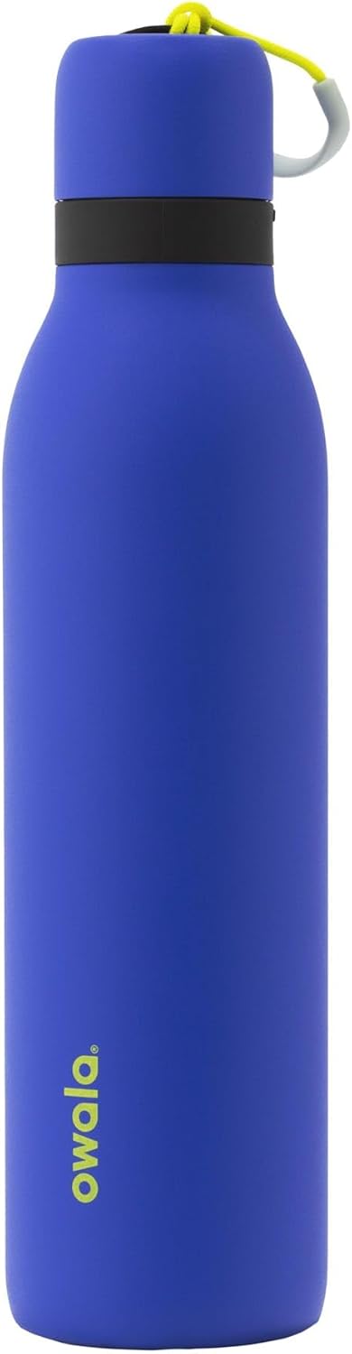 Owala FreeSip Twist Insulated Stainless Steel Water Bottle with Straw for Sports and Travel, BPA-Free, 24-oz, Blue/Grey (Foggy Tide)