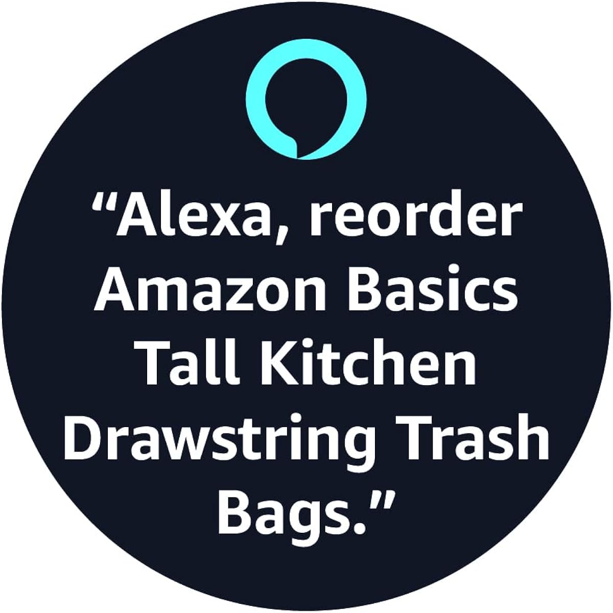 Amazon Basics Tall Kitchen Drawstring Trash Bags, Sturdy, 13 Gallon, Unscented, 200 Count