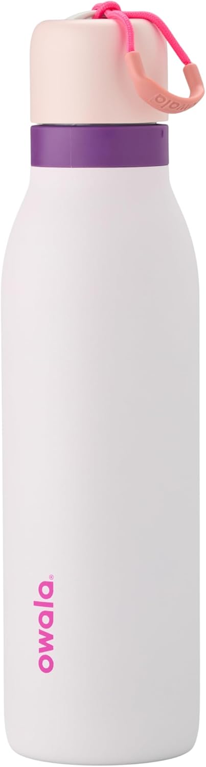 Owala FreeSip Twist Insulated Stainless Steel Water Bottle with Straw for Sports and Travel, BPA-Free, 24-oz, Blue/Grey (Foggy Tide)
