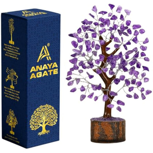 Amethyst Crystal Tree of Life - Handmade Healing Bonsai Purple Tree for Home and Office Decor, Positive Energy and Good Luck, Ideal for Christmas Decor and Birthday Gifts for Women, Men