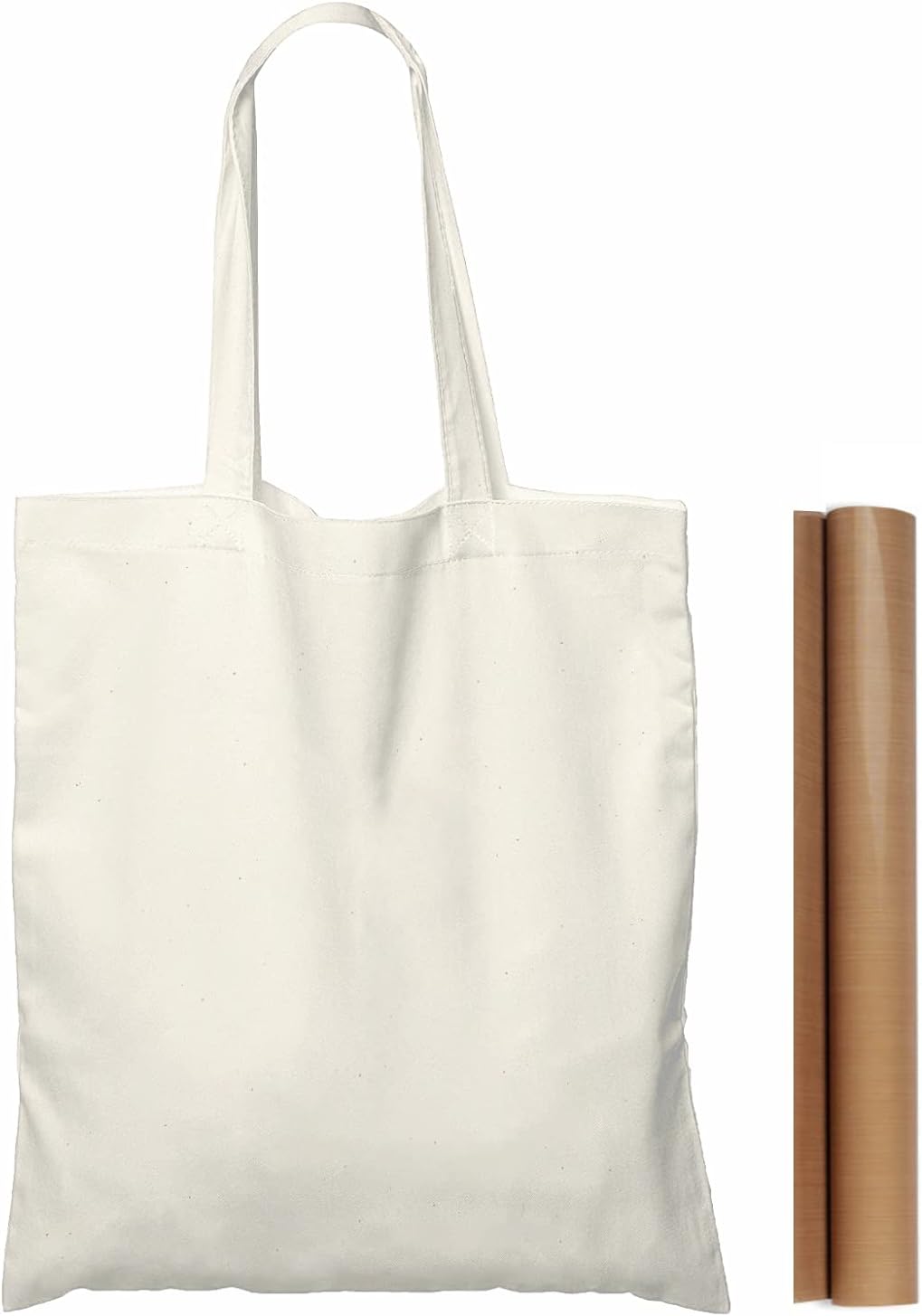NPBAG 25 Pack 15'' X 16'' Natural Cotton Tote Bags, Lightweight Blank Bulk Cloth bags with 1pc of PTFE Teflon Sheet