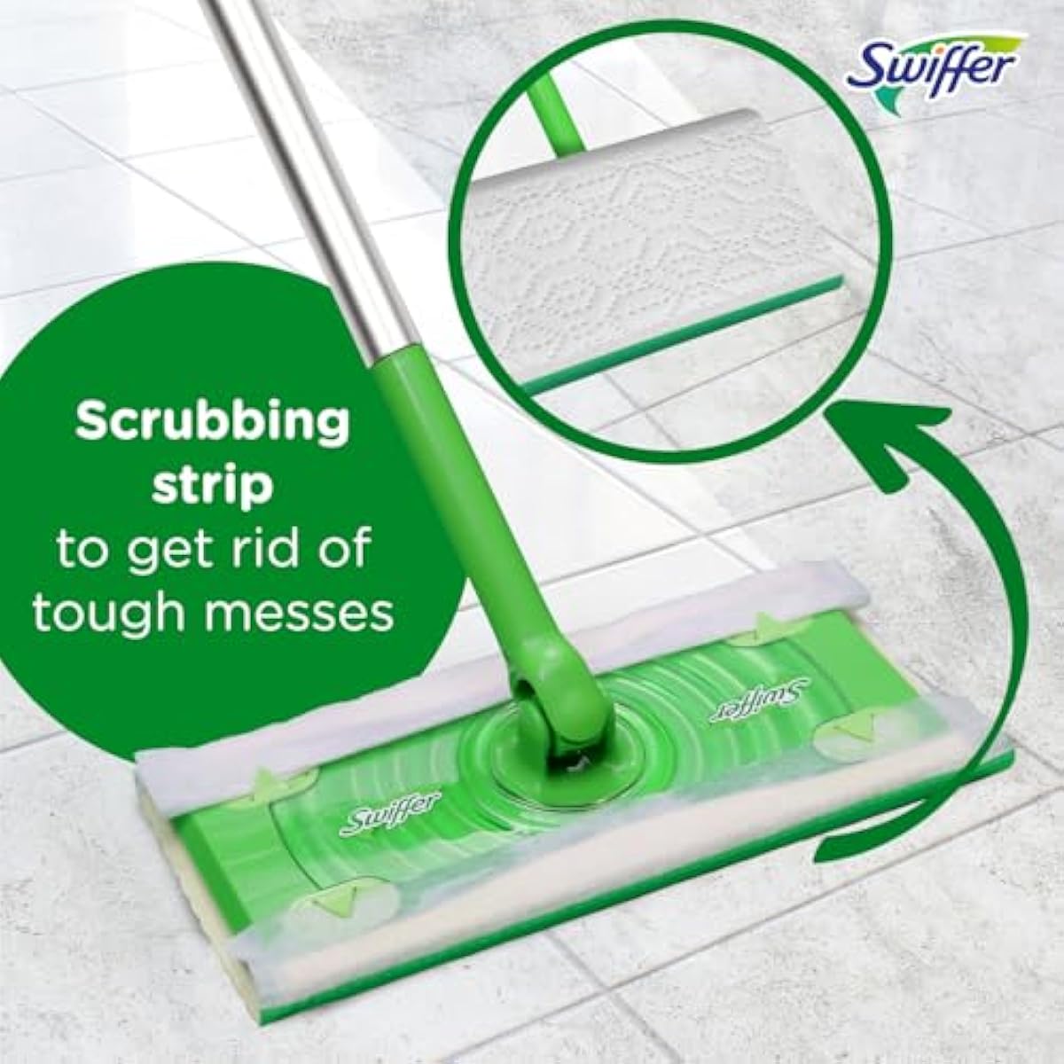 Swiffer Sweeper 2-in-1 Mops for Floor Cleaning, Dry and Wet Multi Surface Floor Cleaner, Sweeping and Mopping Starter Kit, Includes 1 Mop + 19 Refills, 20 Piece Set