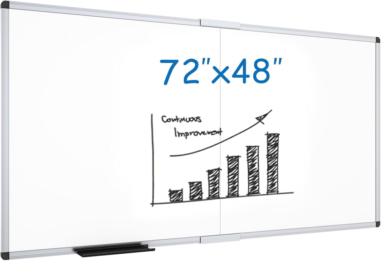 VIZ-PRO Magnetic Dry Erase Board, 36 X 24 Inches, Silver Aluminium Frame