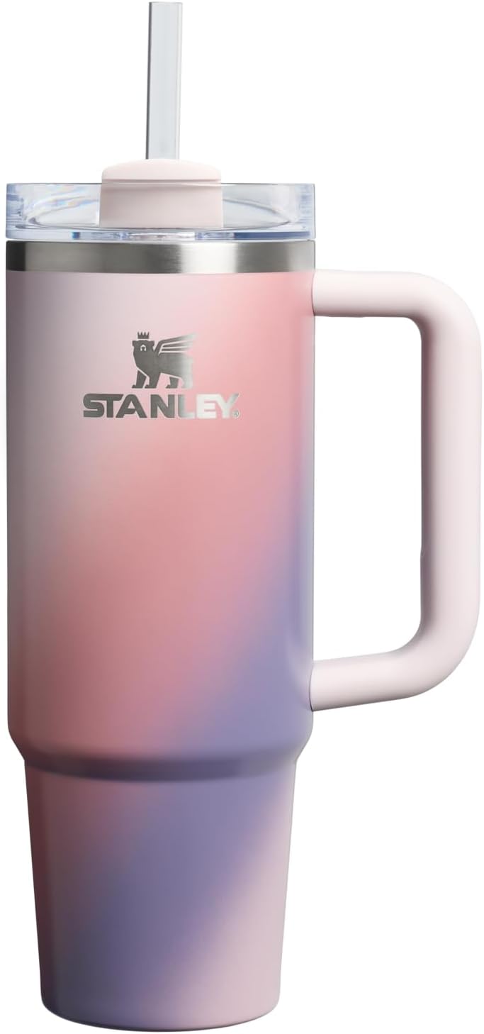 STANLEY Quencher H2.0 Tumbler with Handle and Straw 40 oz | Flowstate 3-Position Lid | Cup Holder Compatible for Travel | Insulated Stainless Steel Cup | BPA-Free | Cherry Blossom