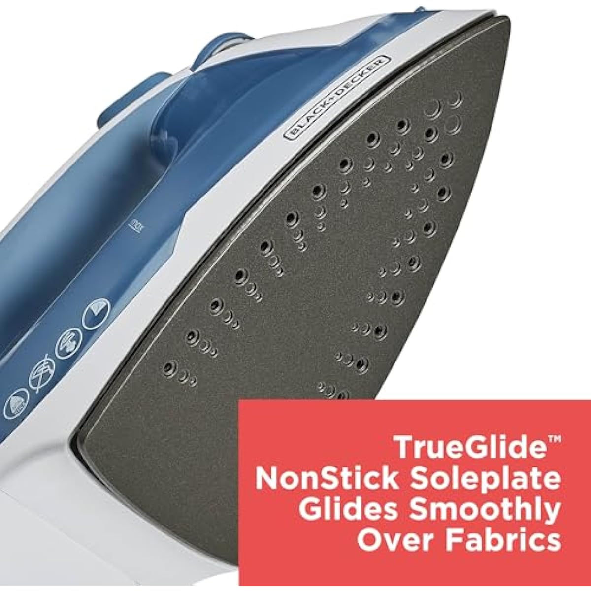 BLACK+DECKER Easy Steam Compact Iron for Clothes, Automatic Shutoff, Nonstick Plate, Light Weight, 1200 Watts