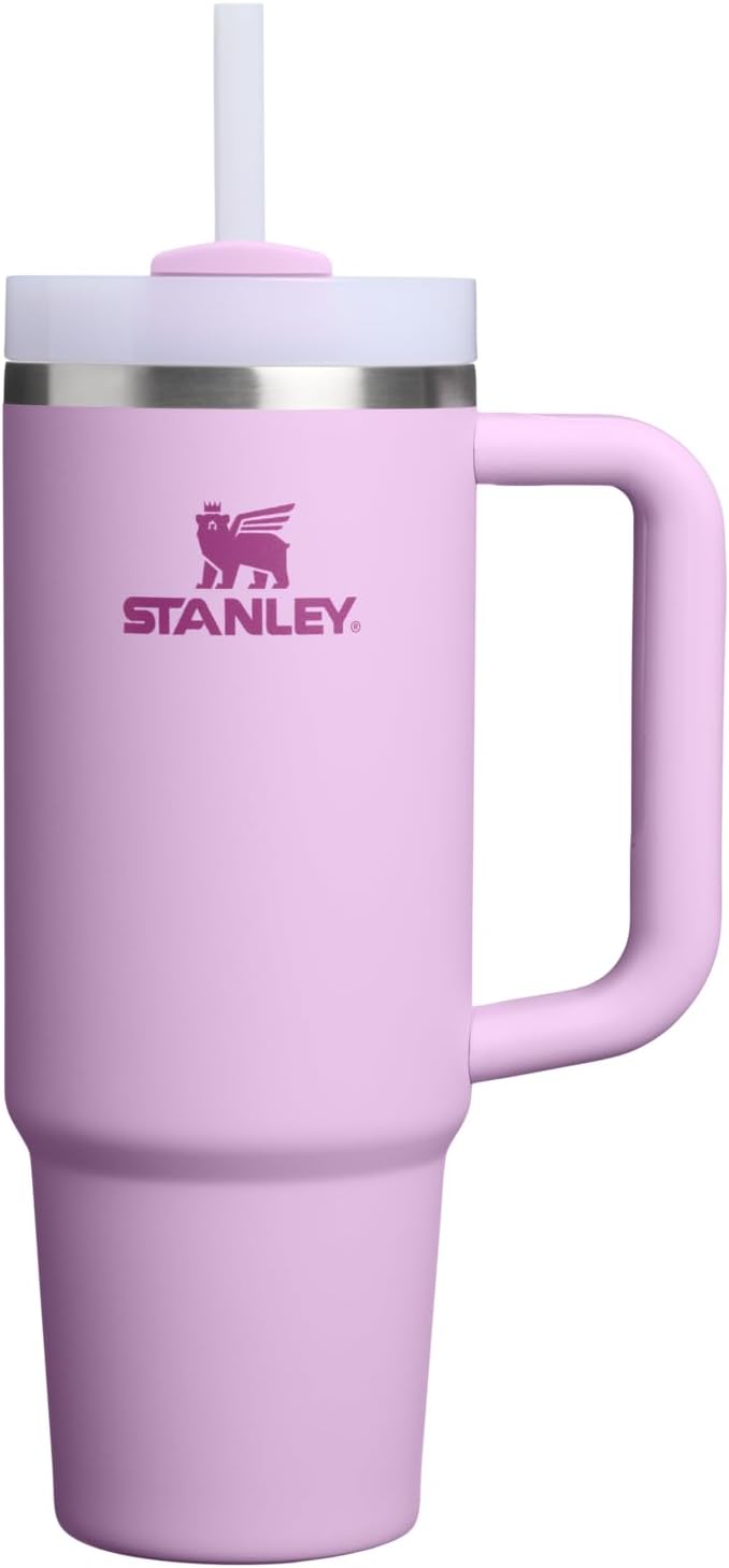 STANLEY Quencher H2.0 Tumbler with Handle and Straw 40 oz | Flowstate 3-Position Lid | Cup Holder Compatible for Travel | Insulated Stainless Steel Cup | BPA-Free | Cherry Blossom