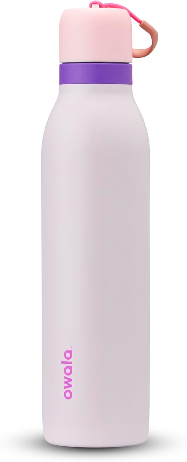 Owala FreeSip Twist Insulated Stainless Steel Water Bottle with Straw for Sports and Travel, BPA-Free, 24-oz, Blue/Grey (Foggy Tide)